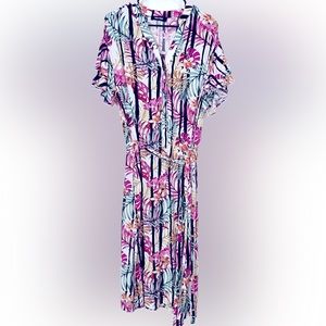 Size 6 Pink and Green Floral Nine West Dress